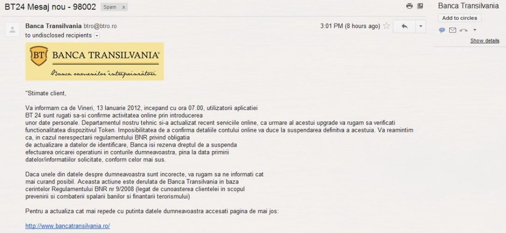 phishing banca transilvania phishing banca transilvania 1024x472 phishing Banca Transilvania